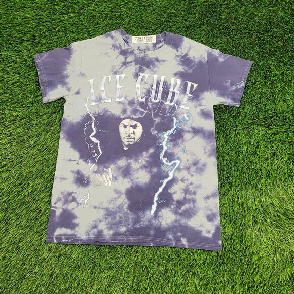 Ice-Cube Portrait Rapper Shirt Womens Small 17x24 Blue - Picture 1 of 11